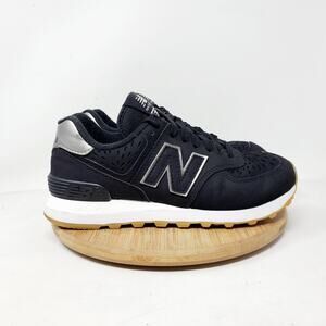 New Balance 574 Shoes Womens 6.5 Retro Sneaker Black Lace Up Low